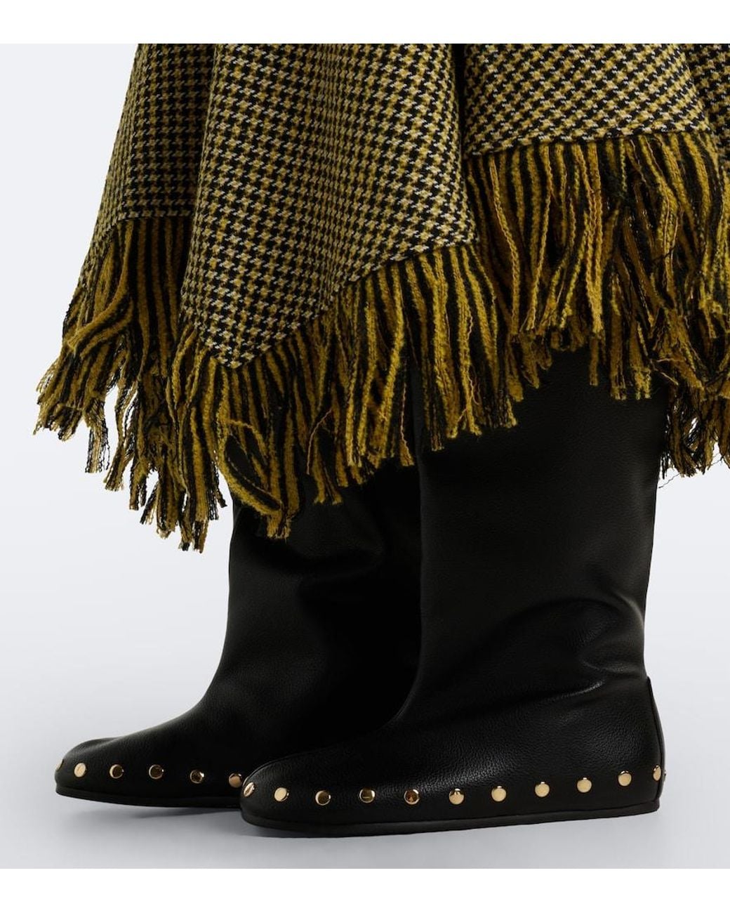 Ganni Black Jenny Studded Knee-High Boots