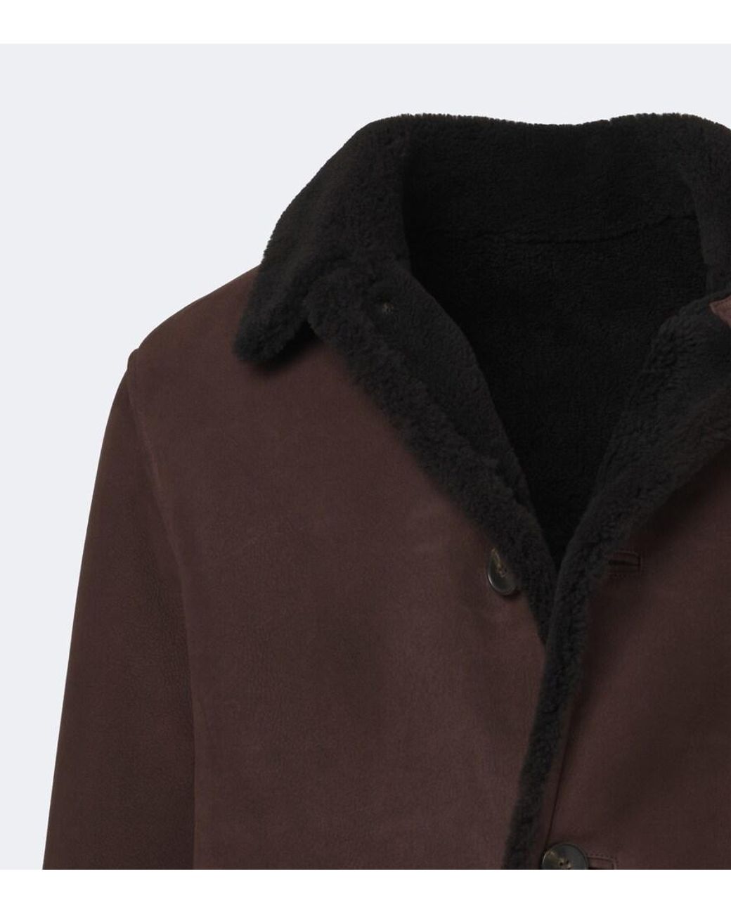 Yves Salomon Brown Shearling-Lined Suede Jacket for men