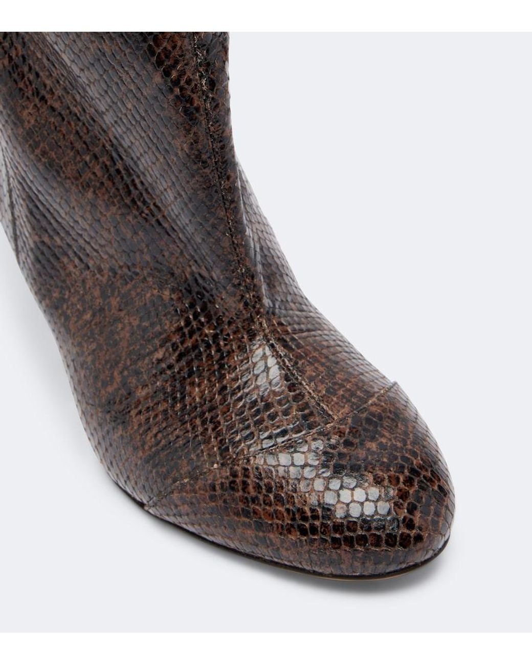 Isabel Marant Black Eldra Snake-Effect Leather Ankle Boots