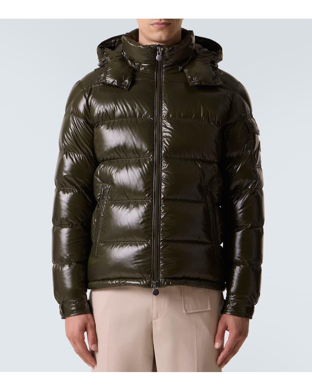 Moncler Green Maya Hooded Short Down Jacket for men
