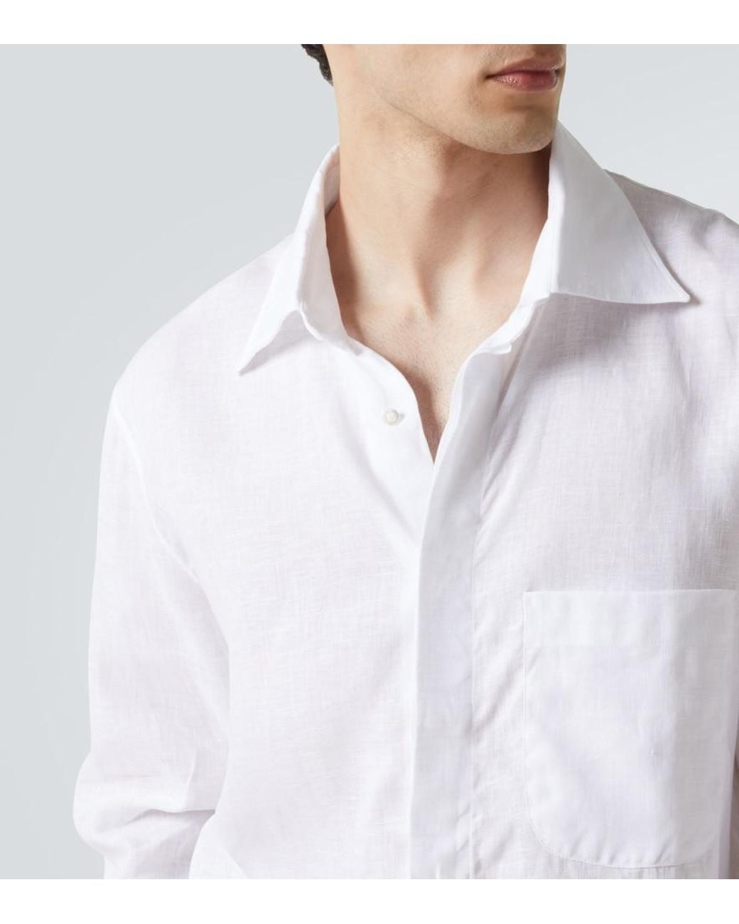 Saman Amel Hemd Aus Leinen in White für Herren