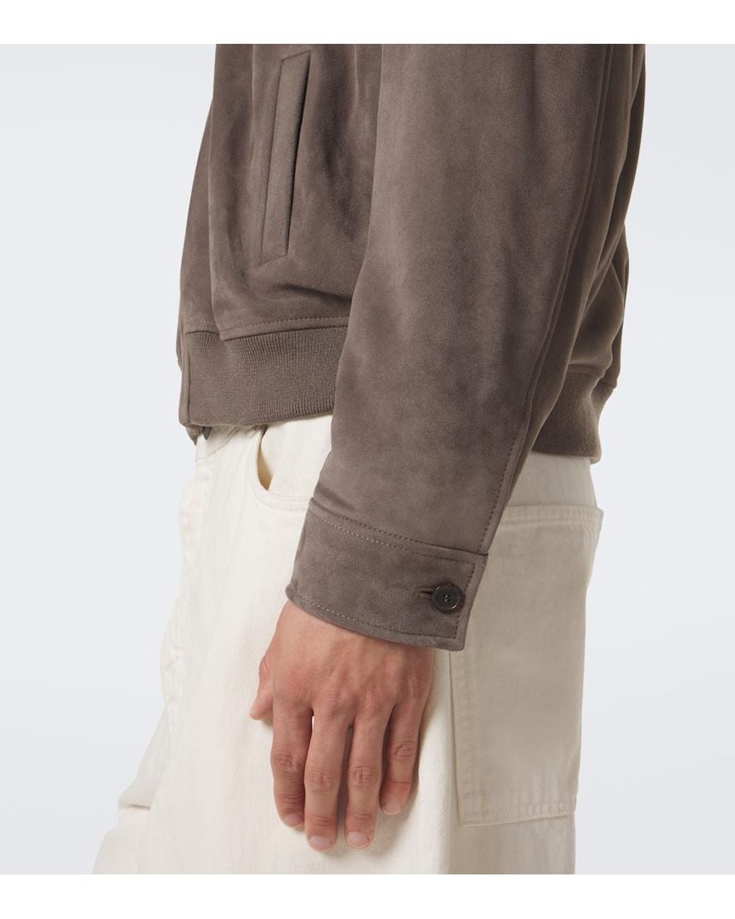 FRAME Brown Suede Blouson Jacket for men