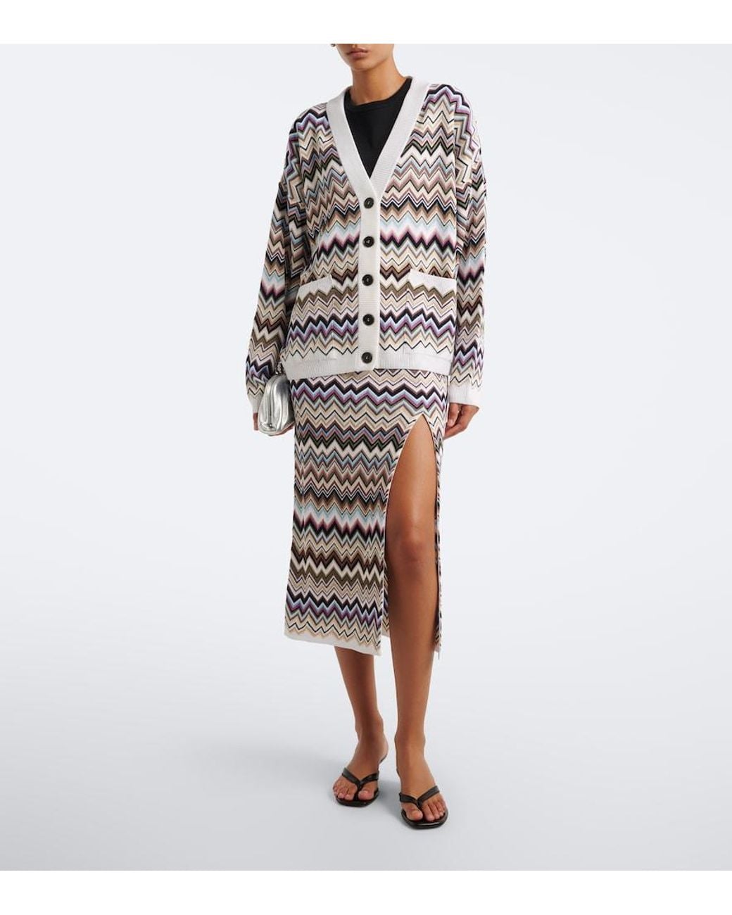 Missoni White Zigzag Cardigan