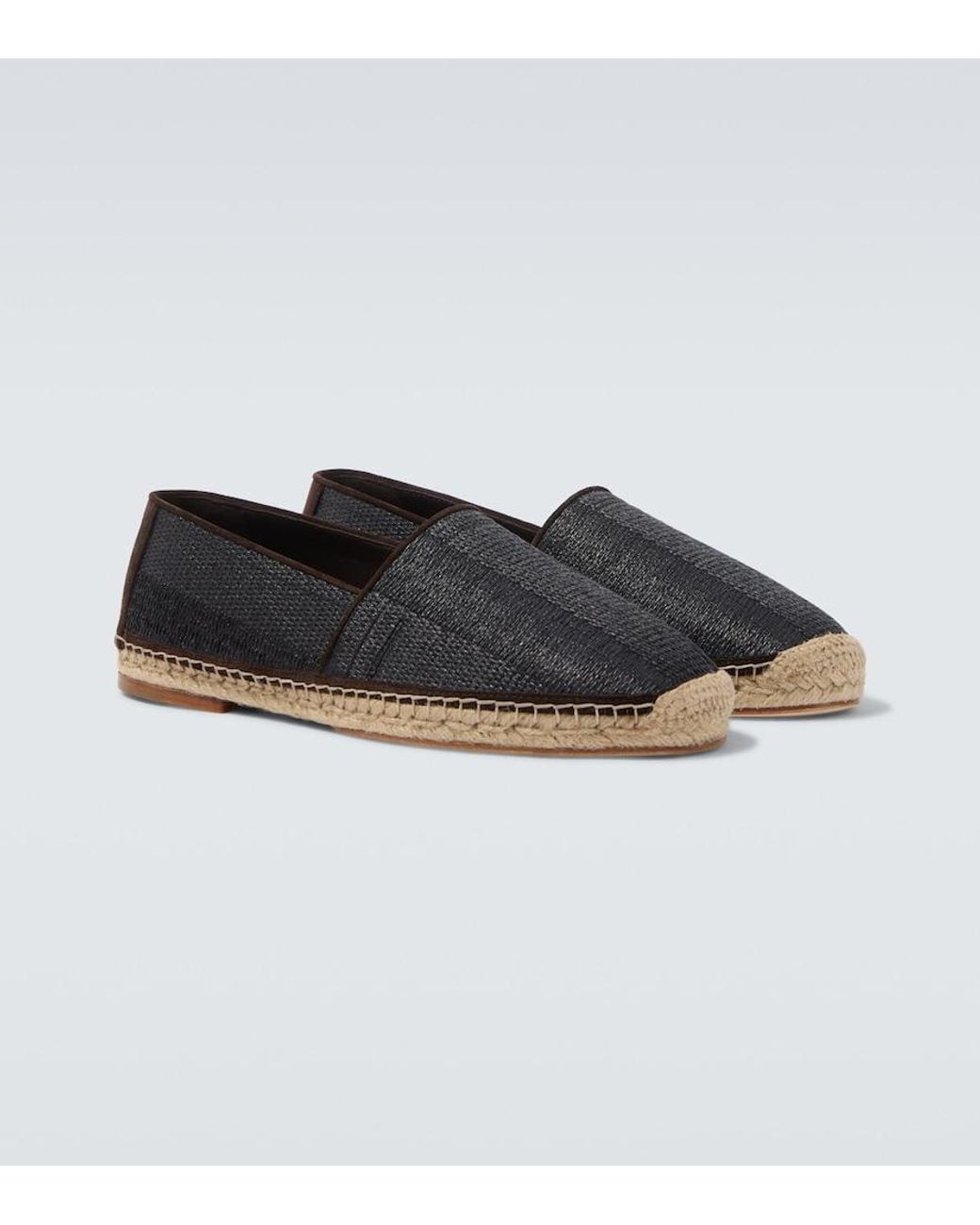 Brunello Cucinelli Black Suede-Trimmed Espadrilles for men
