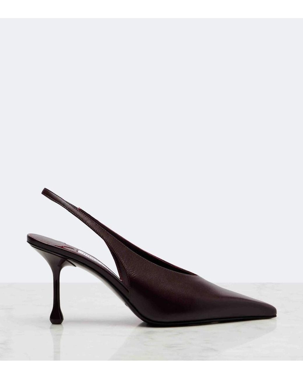 Jimmy Choo Brown Isa 80 Leather Slingback Pumps