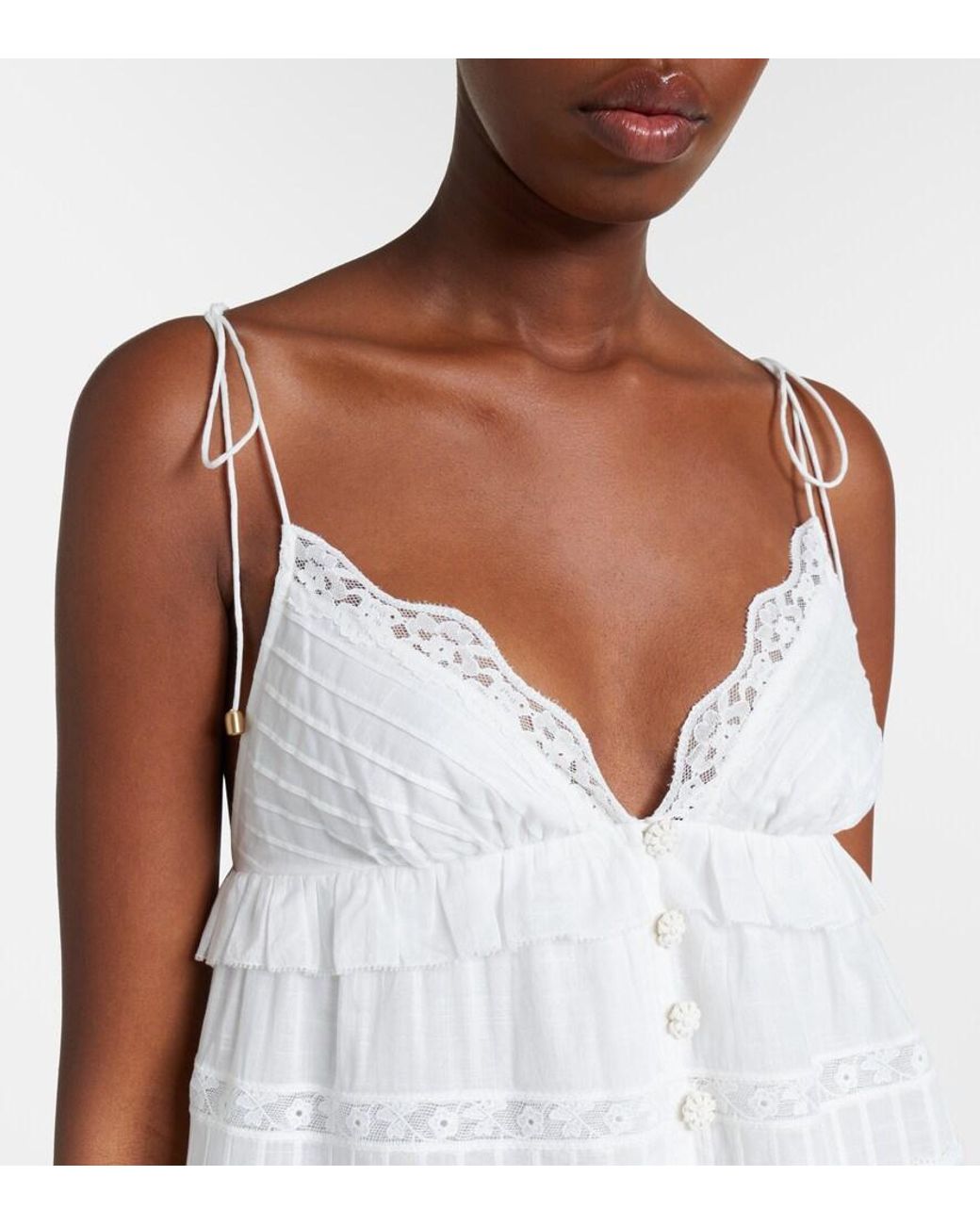 Zimmermann White Solstice Cotton Midi Dress