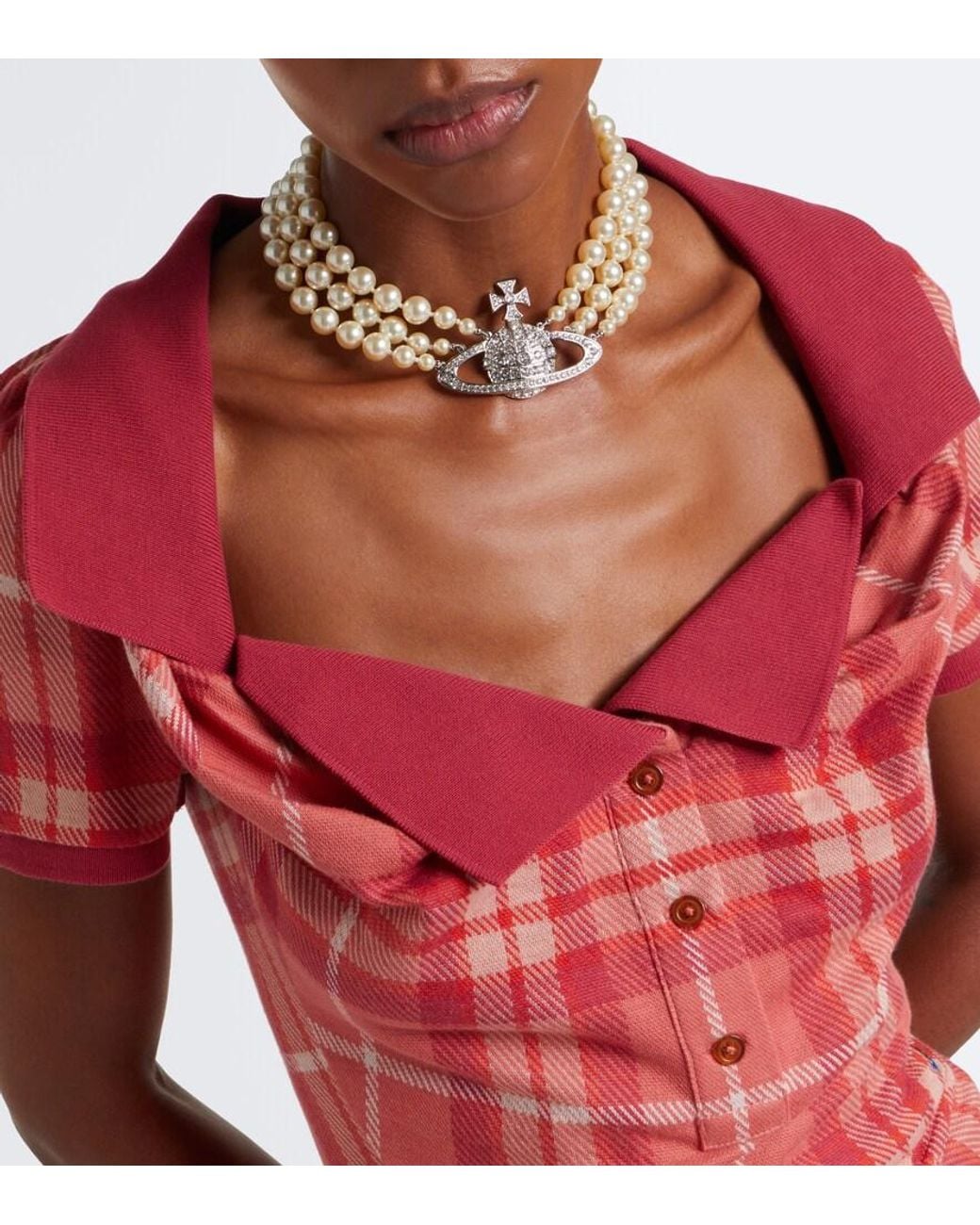 Vivienne Westwood Red Monday Tartan Cotton Top