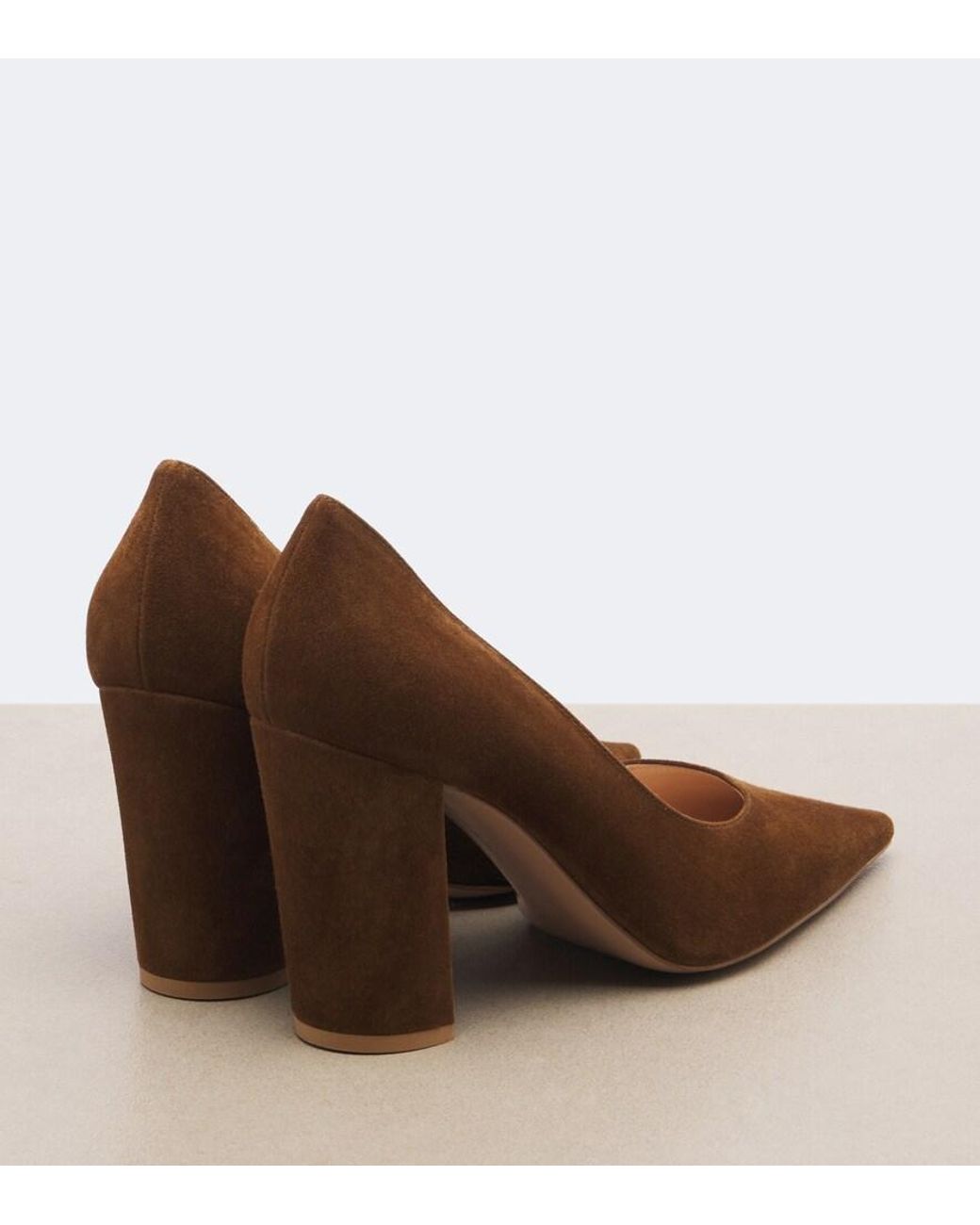 Gianvito Rossi Brown Piper Suede Pumps