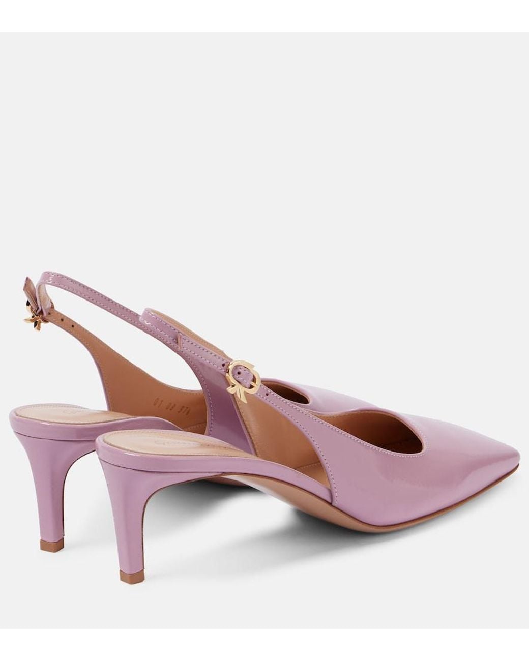 Gianvito Rossi Pink 55 Leather Slingback Pumps