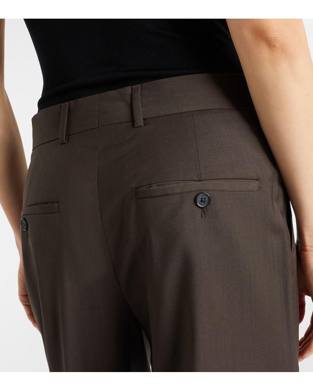 Totême Brown Pleated Wide-Leg Pants