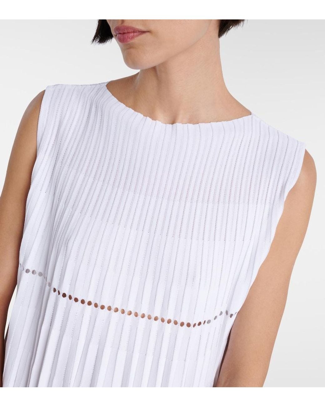 Alaïa White Plisse Pointelle Minidress