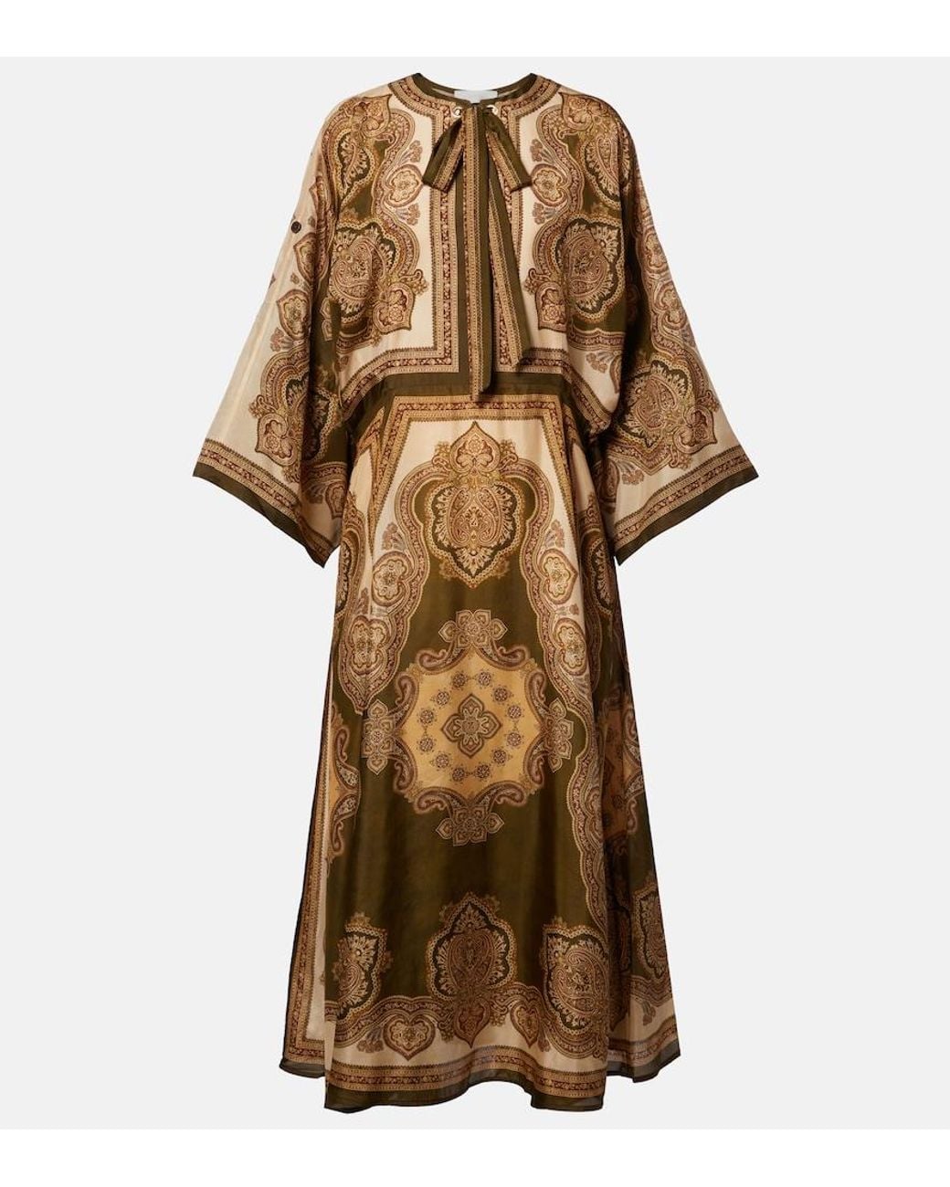Zimmermann Natural Mahon Paisley Silk Midi Dress