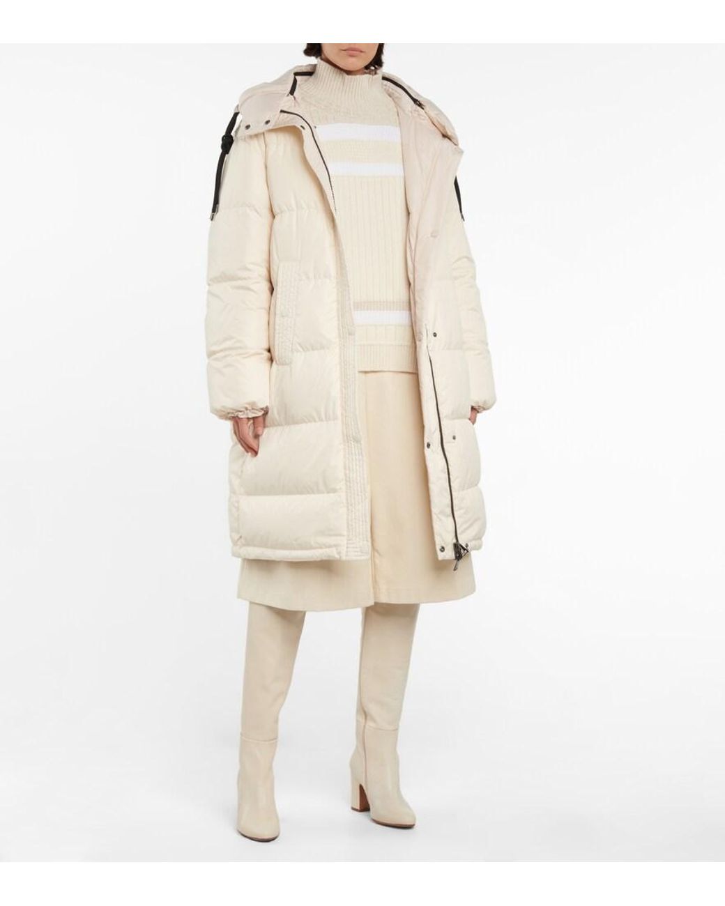 Moncler Natural Erysimum Hooded Down Coat