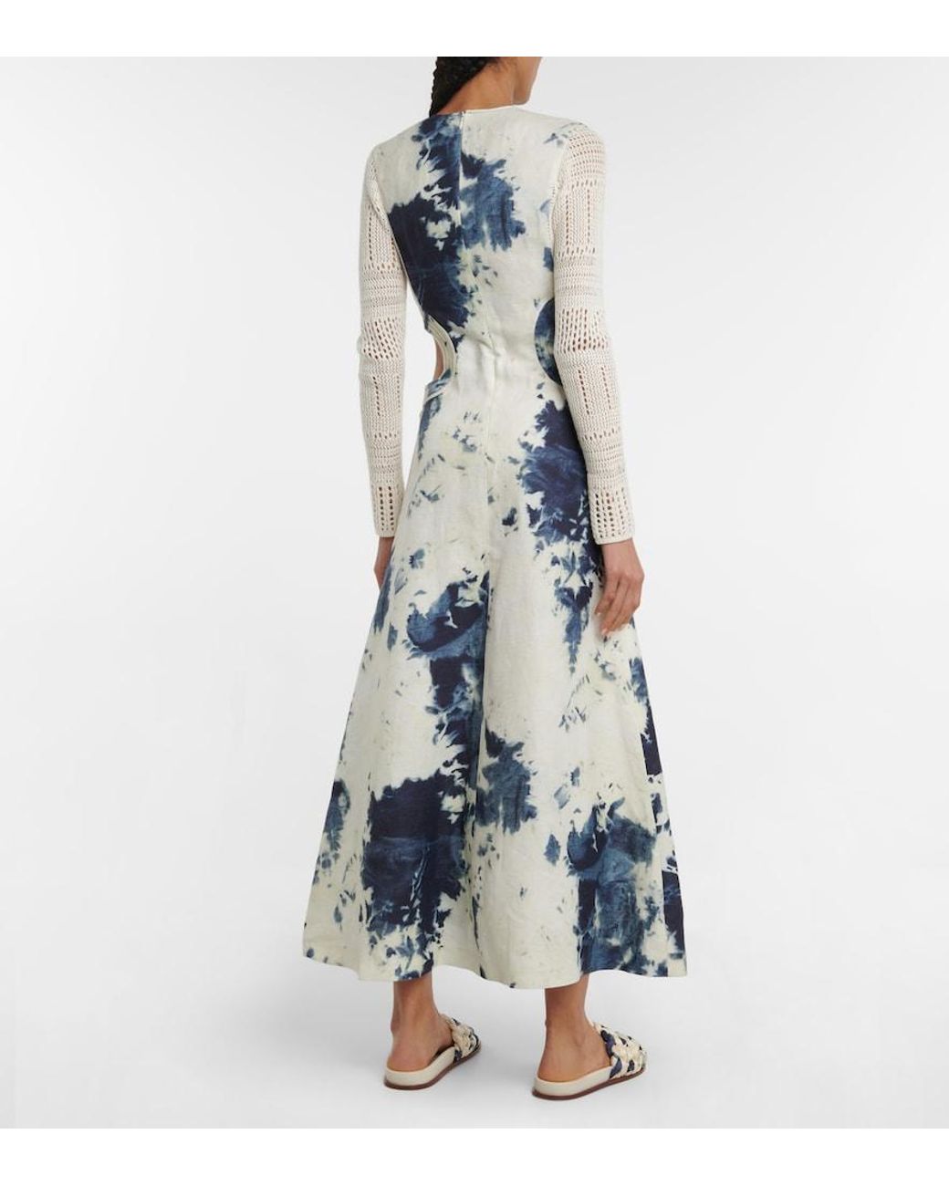 Chloé Blue Chloe Tie-dye Cutout Midi Dress