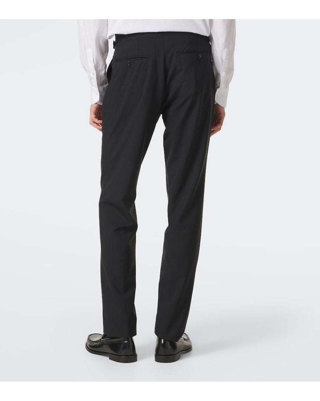 Tom Ford Black Shelton Wool Slim Pants for men