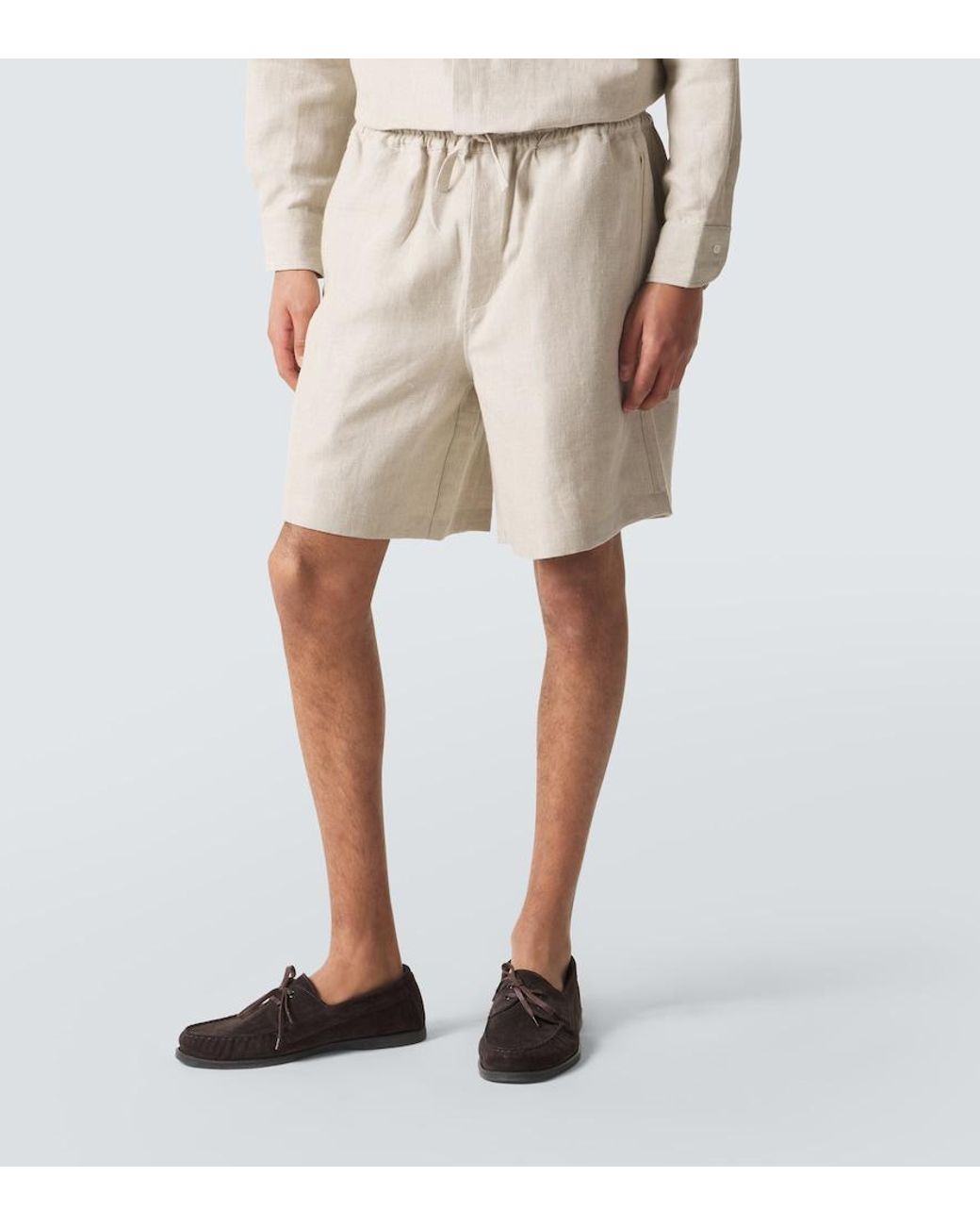 Saman Amel Natural Linen Shorts for men