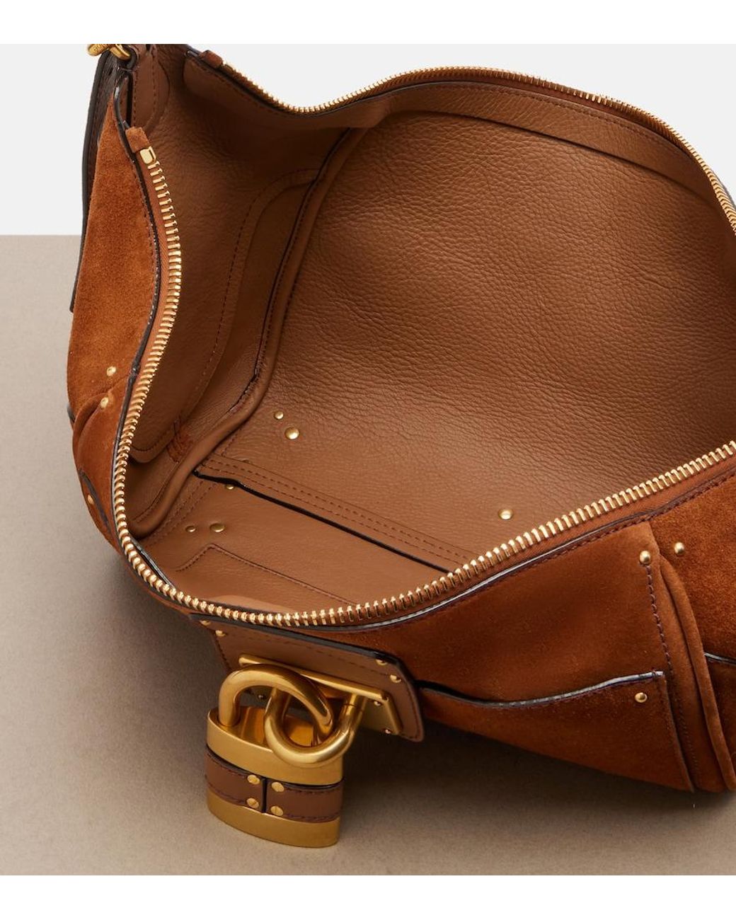 Chloé Brown Paddington Small Suede Shoulder Bag
