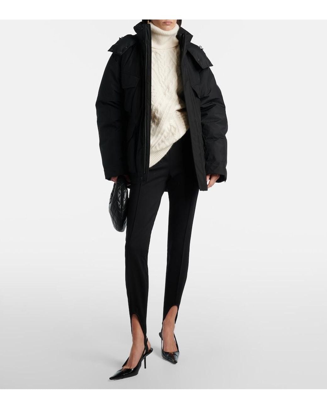Saint Laurent White Cable-Knit Alpaca-Blend Turtleneck Sweater