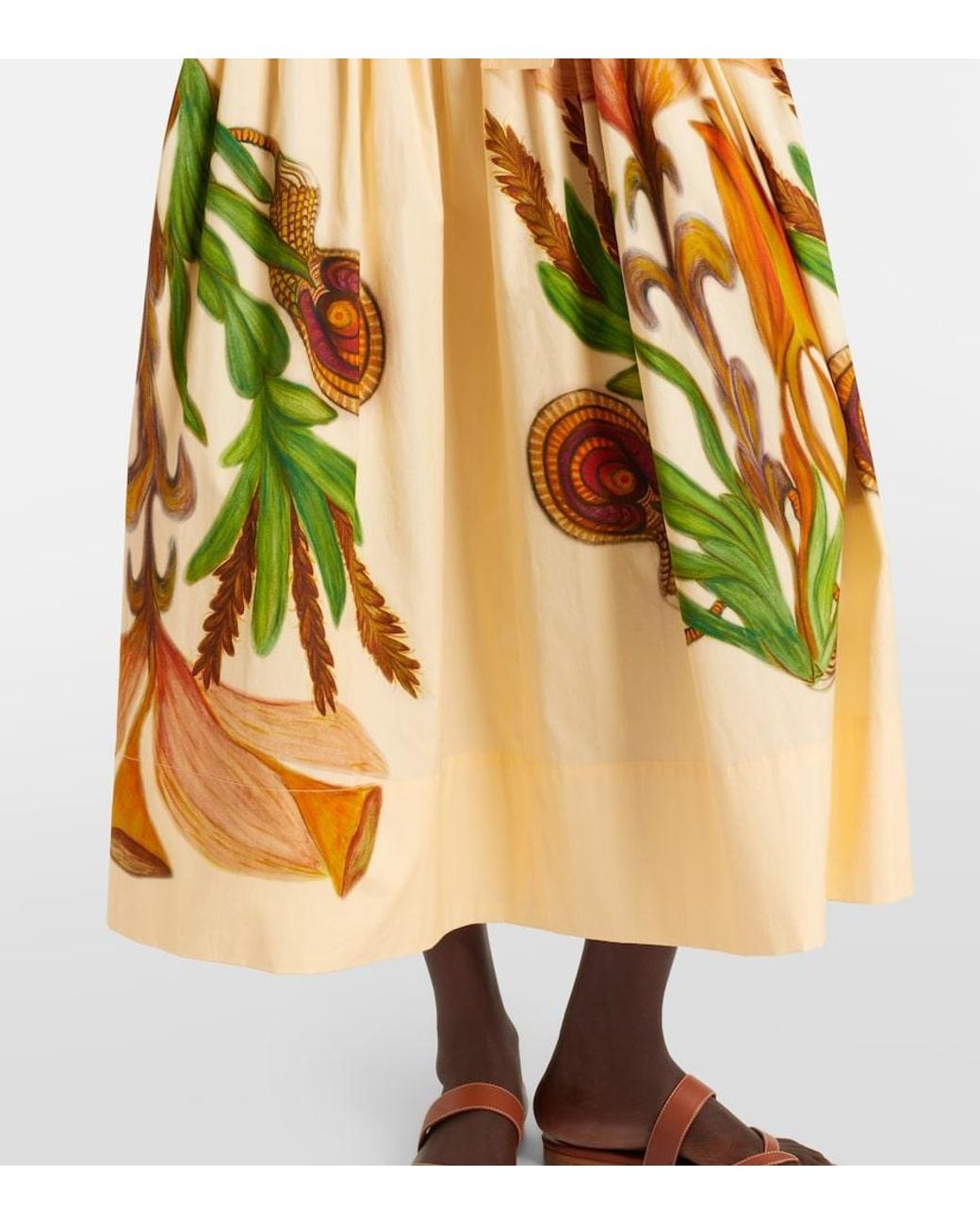 Ulla Johnson Metallic Aniline Printed Cotton Midi Dress