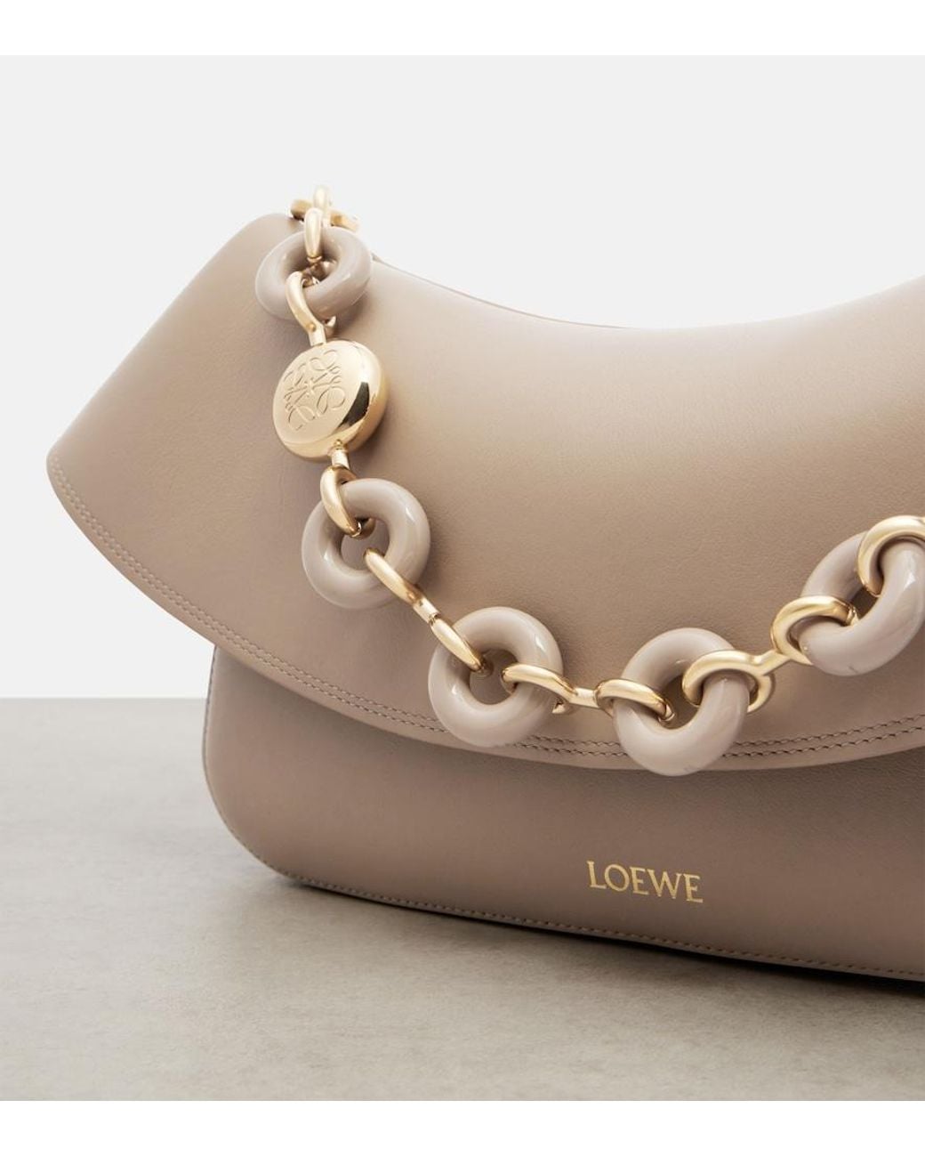 Loewe Natural Ola Medium Leather Shoulder Bag