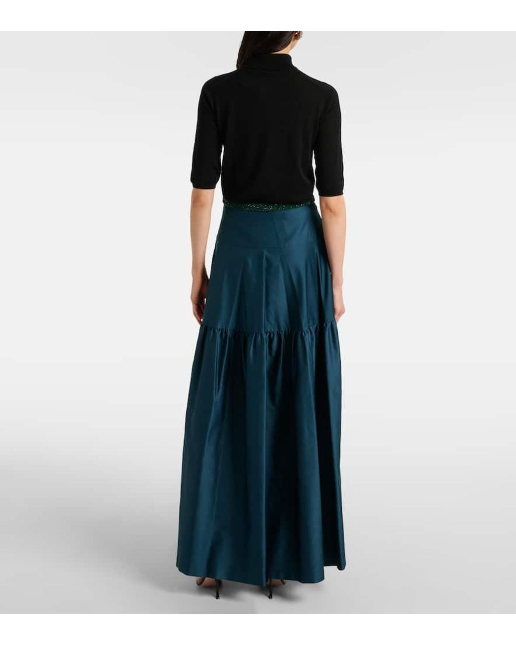 Max Mara Brasile Embellished Maxi Skirt in Blue | Lyst