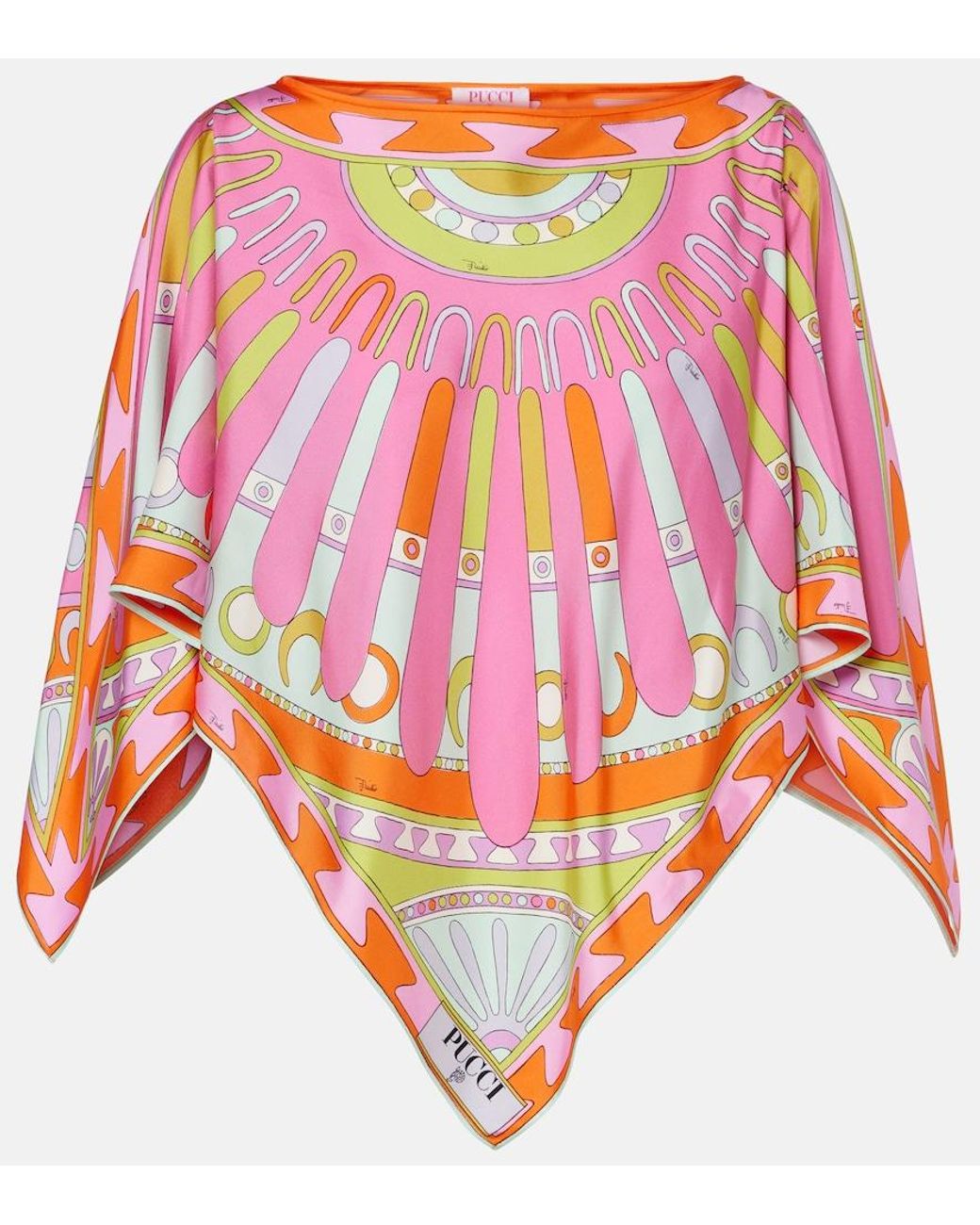 Emilio Pucci Pink Soleil Silk Twill Top