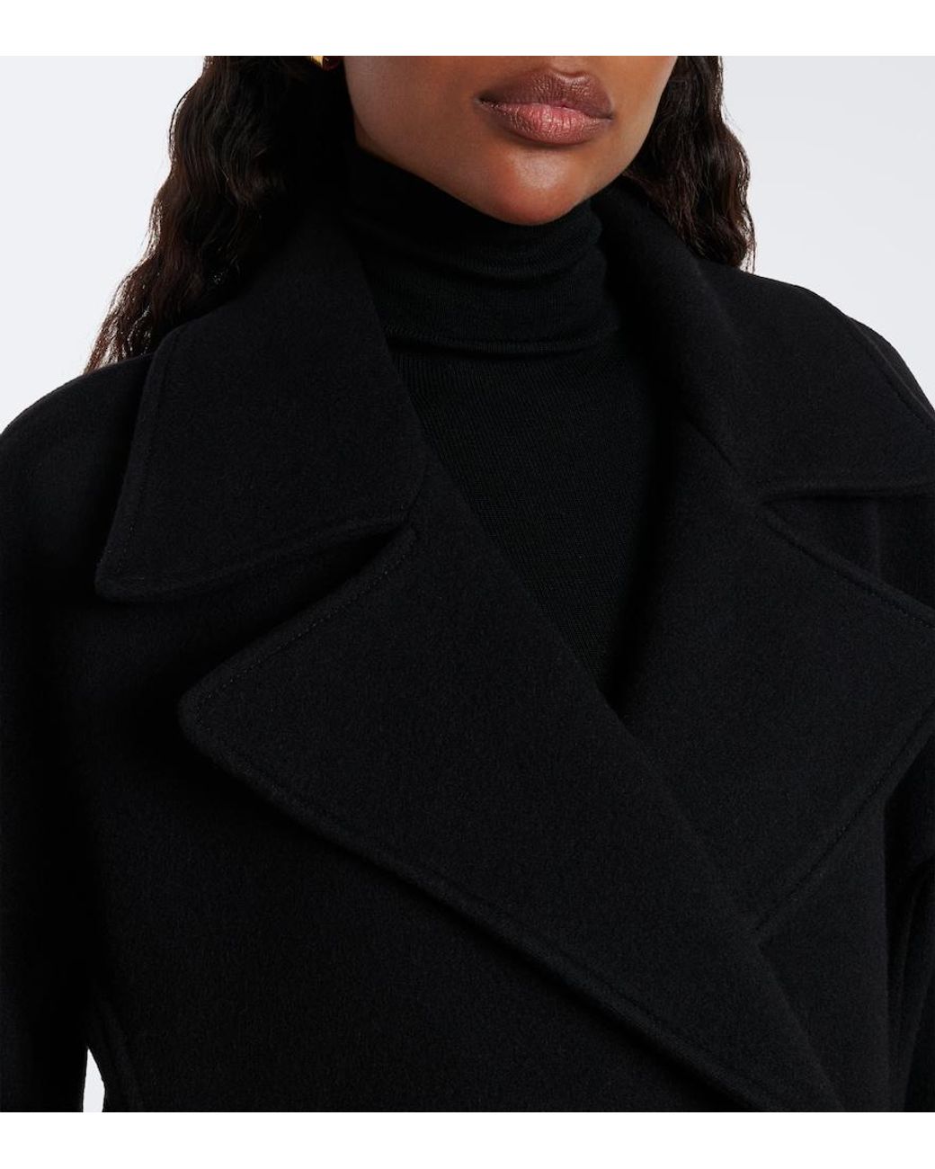 Totême Black Wool And Cashmere-Blend Peacoat