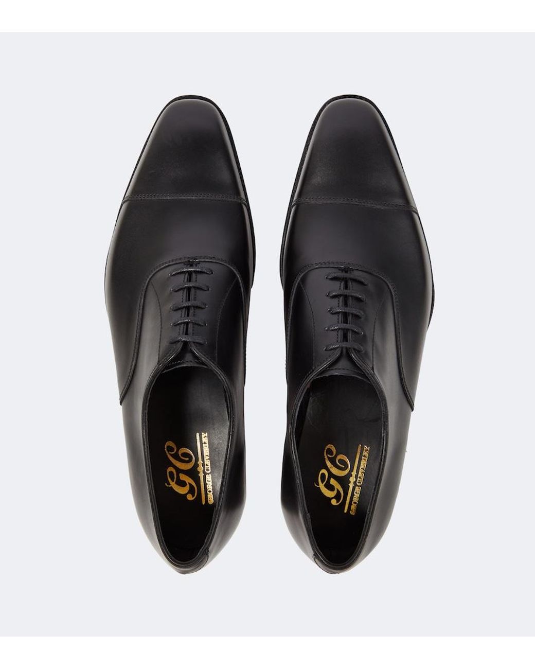 George Cleverley Black Harry Leather Oxford Shoes for men