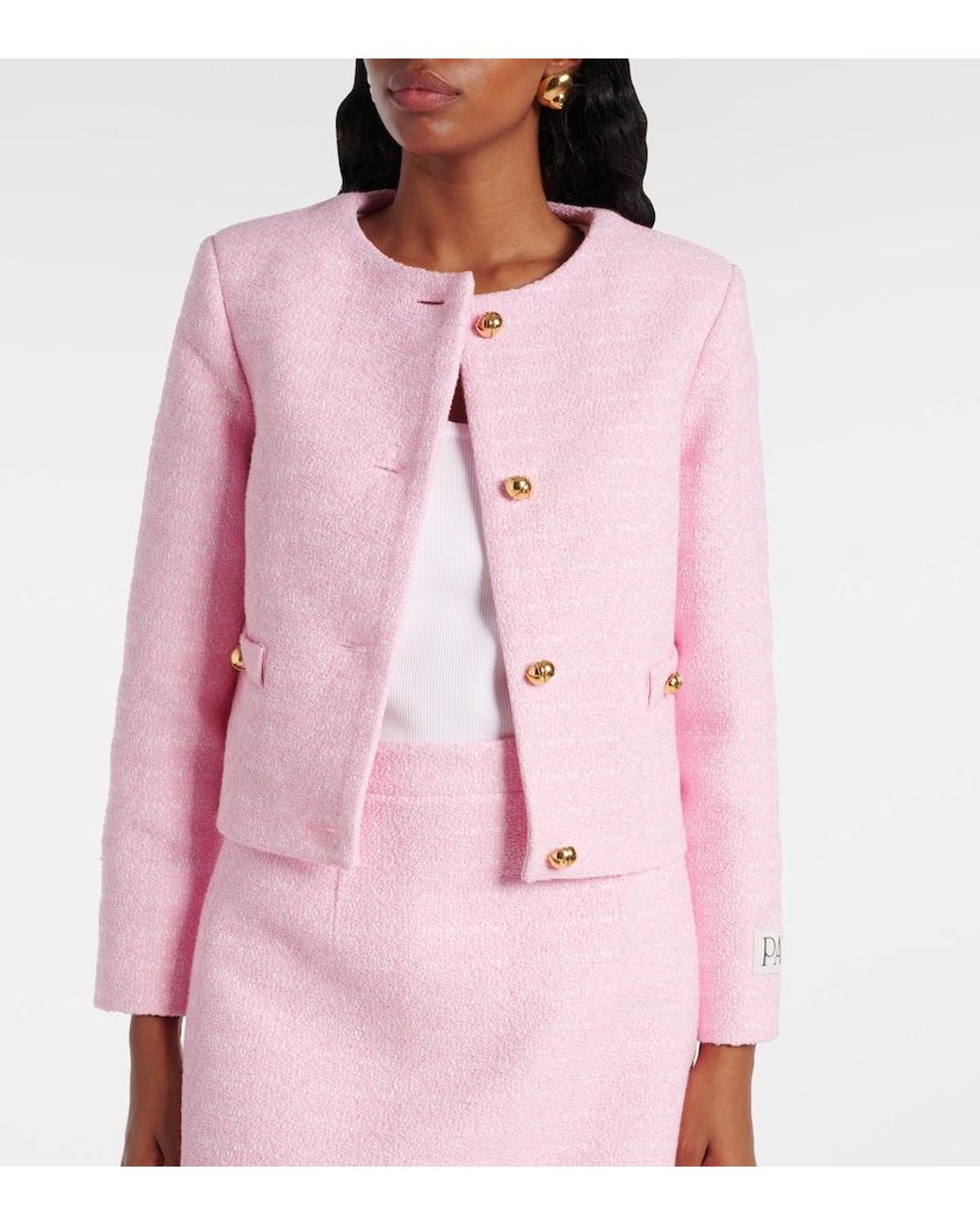 Patou Pink Cotton Tweed Jacket
