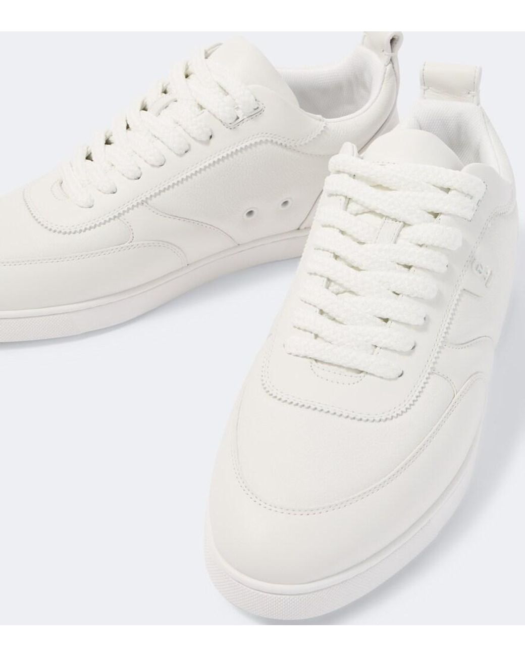 Christian Louboutin White Tutti Rui Leather Low-Top Sneakers for men