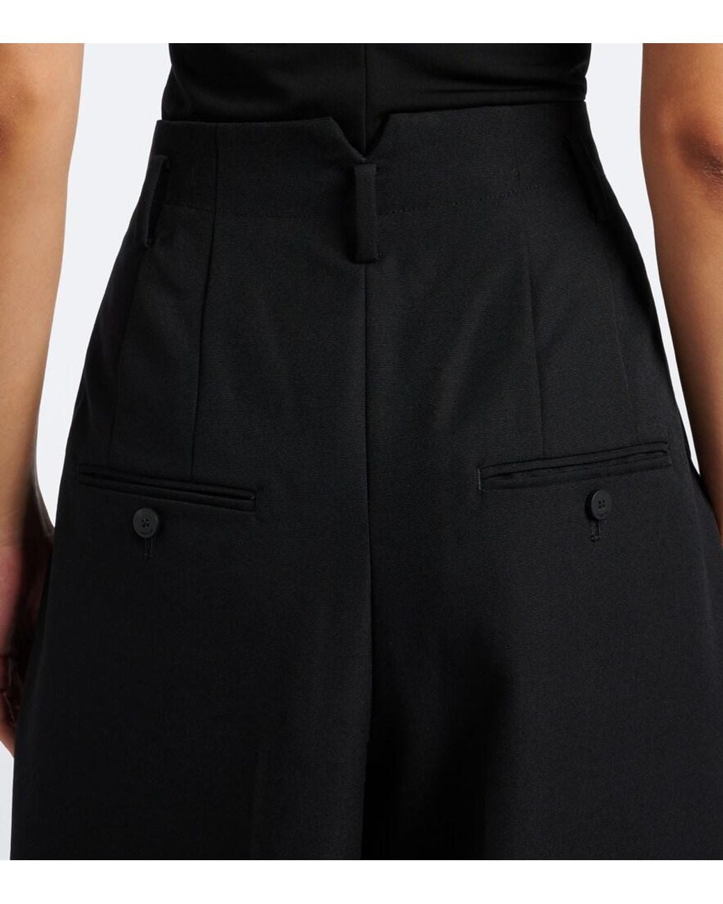 Jacquemus Black Miami Cropped Virgin Wool Wide-Leg Pants