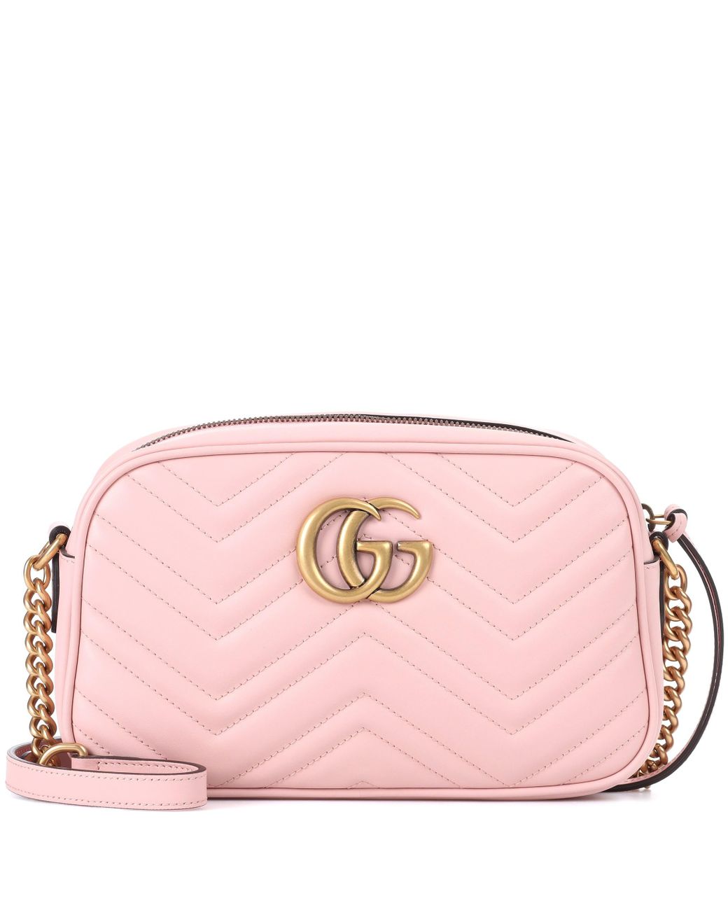 Gucci GG Marmont Leather Crossbody Bag in Pink Lyst