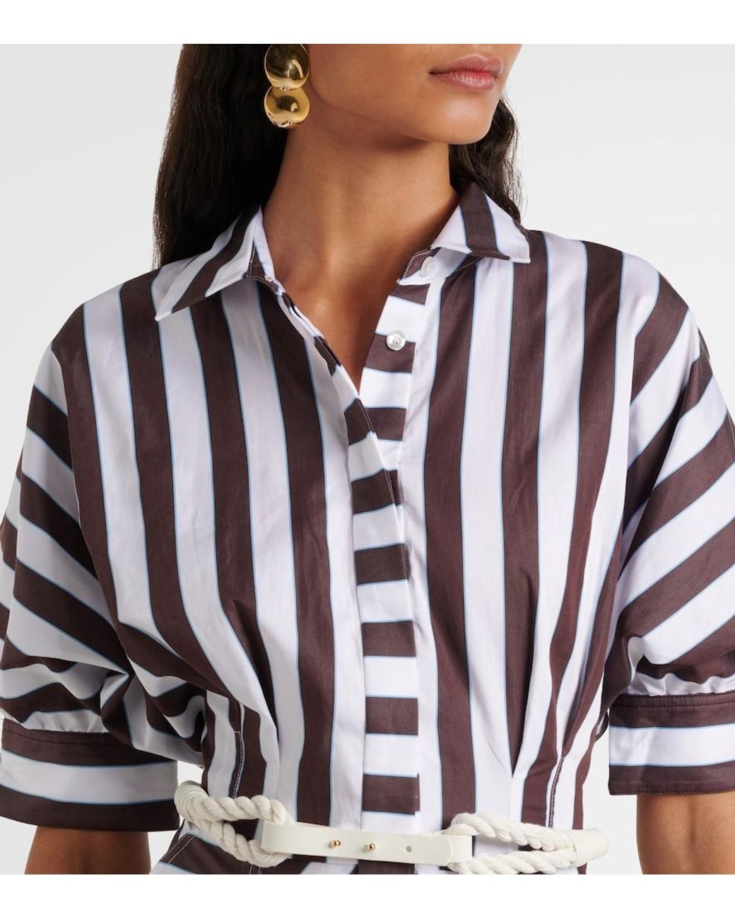 Rebecca Vallance White Pippa Striped Cotton Minidress