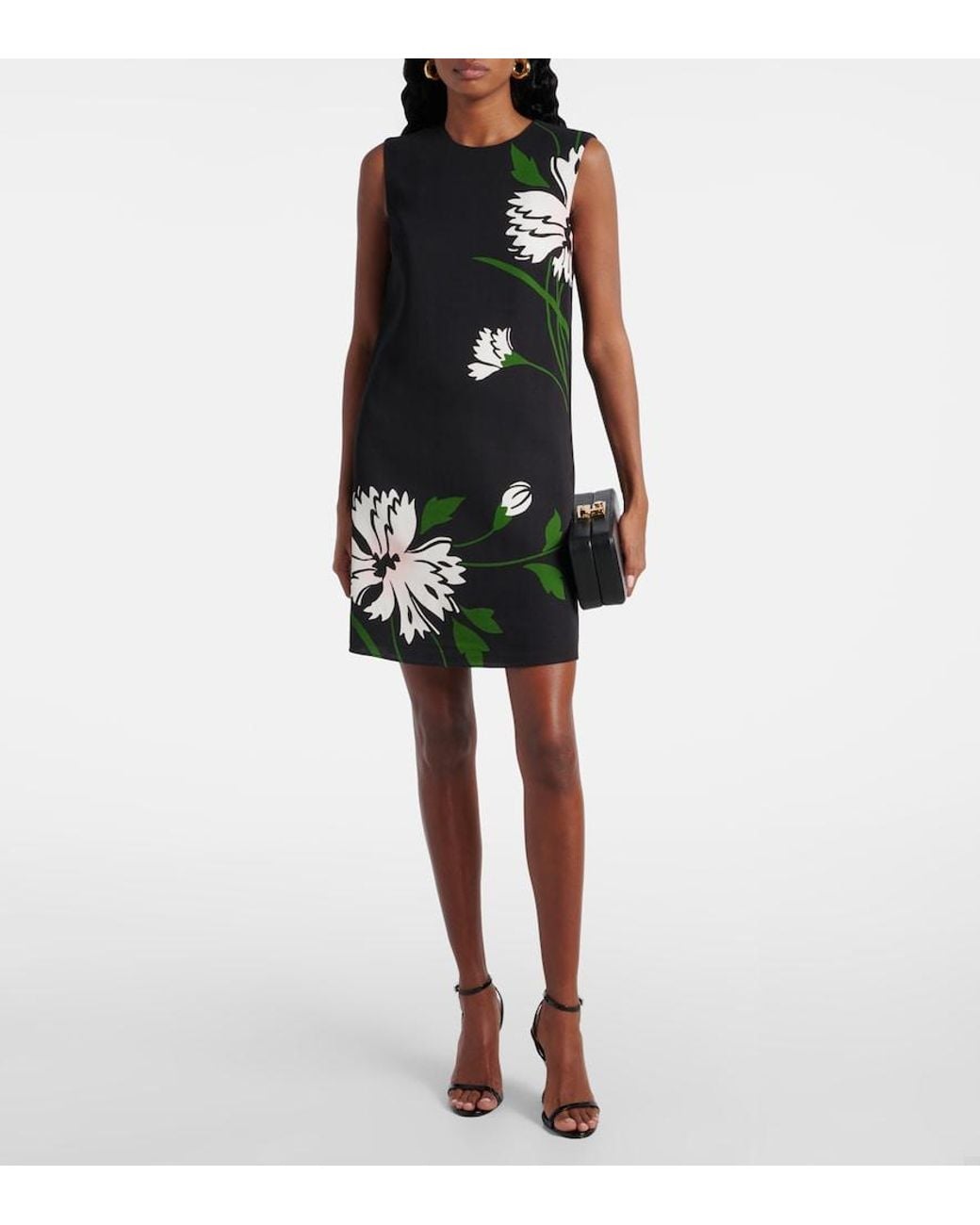 Veronica Beard Black Cromwell Floral Shift Dress