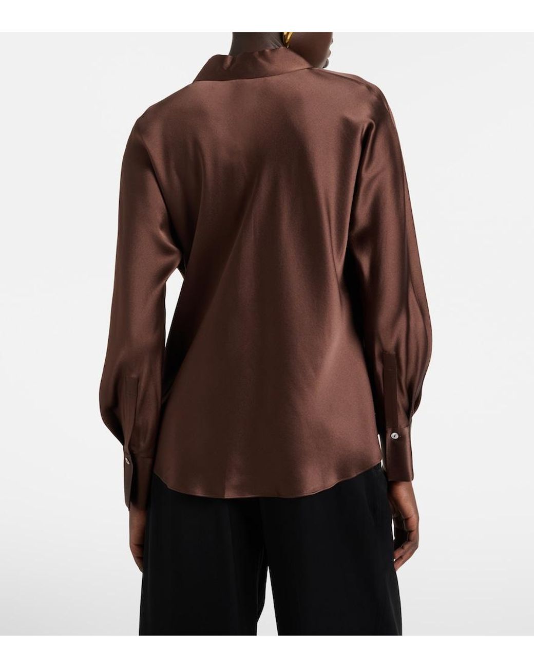 Vince Brown Silk Shirt