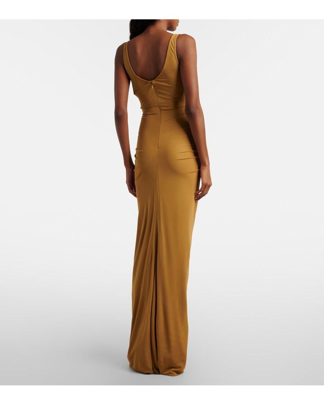 Christopher Esber Metallic Salacia Cutout Draped Maxi Dress