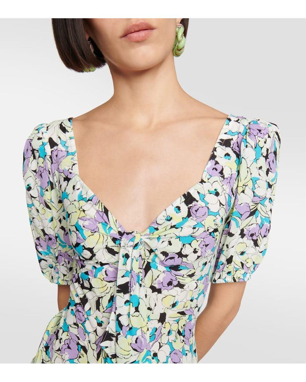 Diane von Furstenberg Blue Fiona Cotton Midi Dress