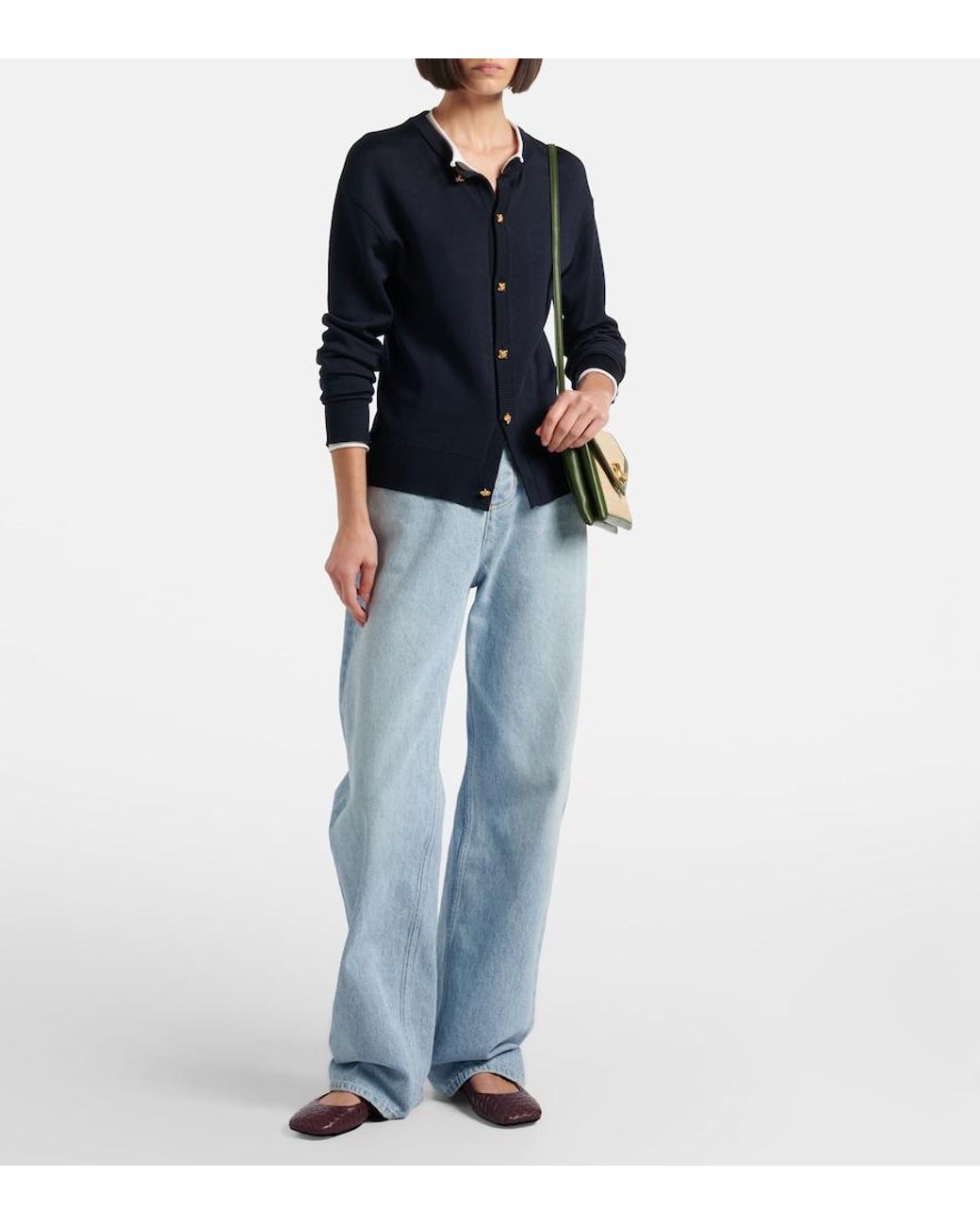 Bottega Veneta Brown Charlotte Intrecciato Leather Ballet Flats