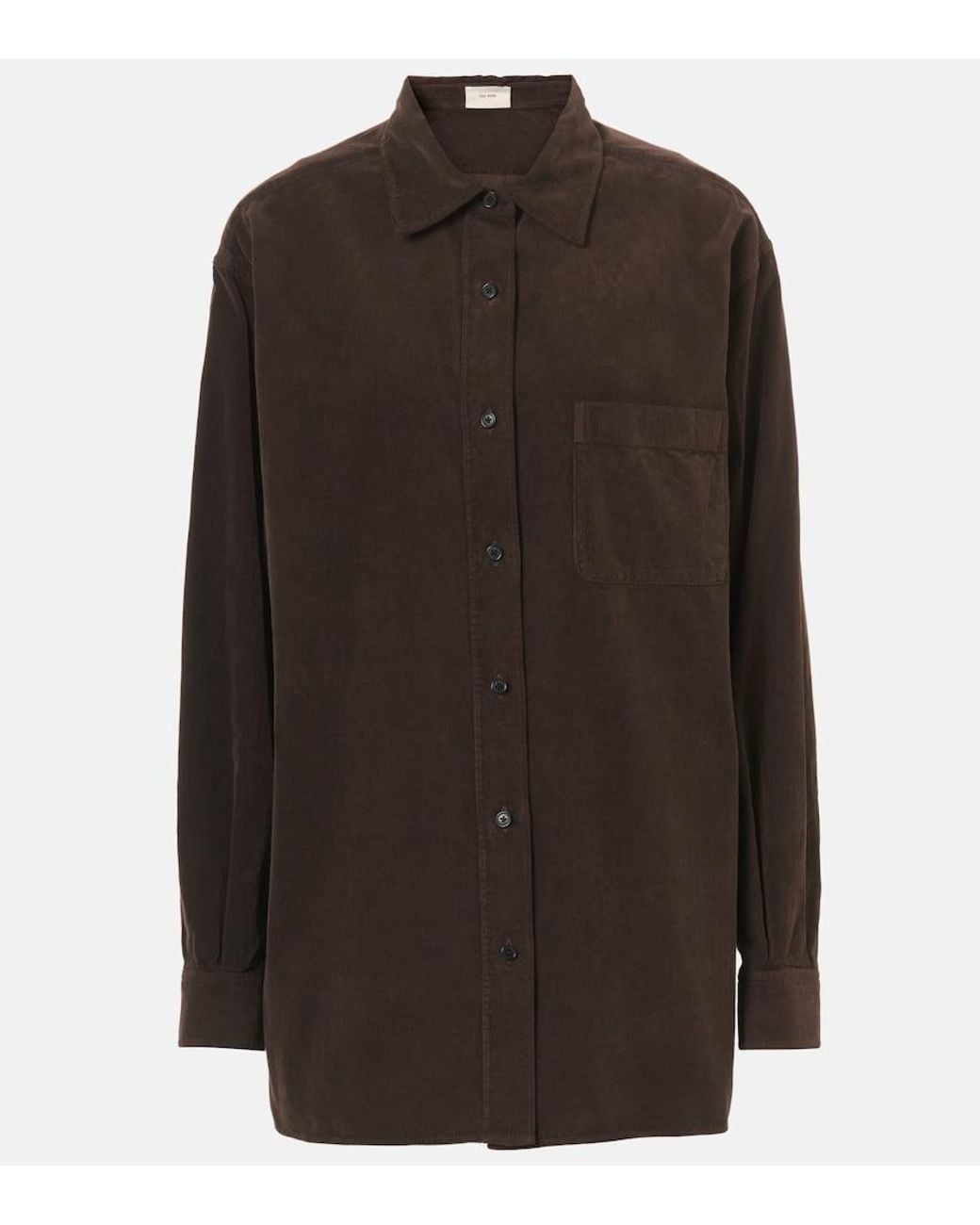 The Row Brown Nesson Cotton Shirt