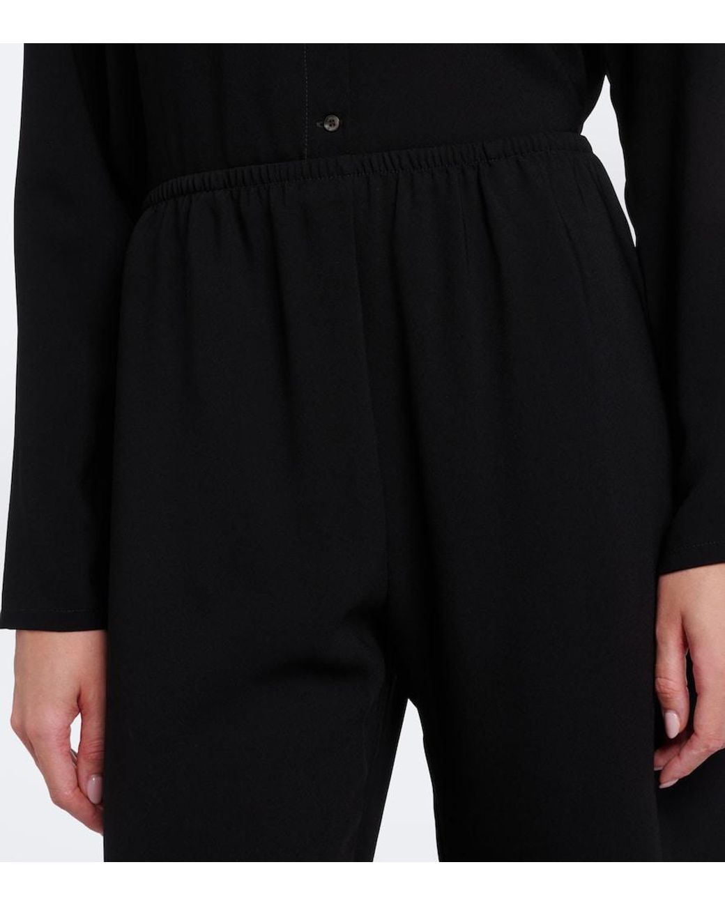 Leset Blue Ari Cropped Wide-Leg Pants