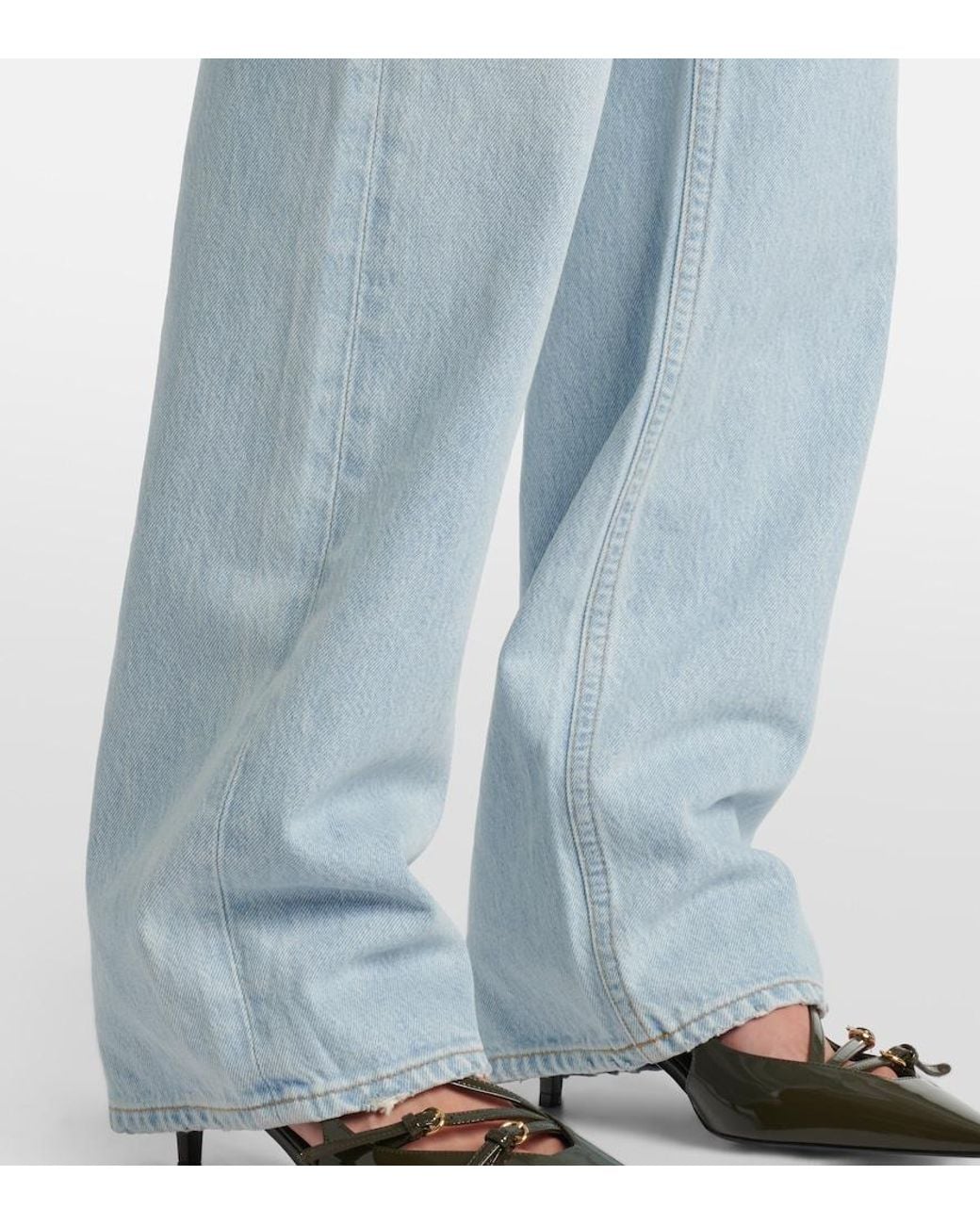 Agolde Blue Kelly High-Rise Straight Jeans