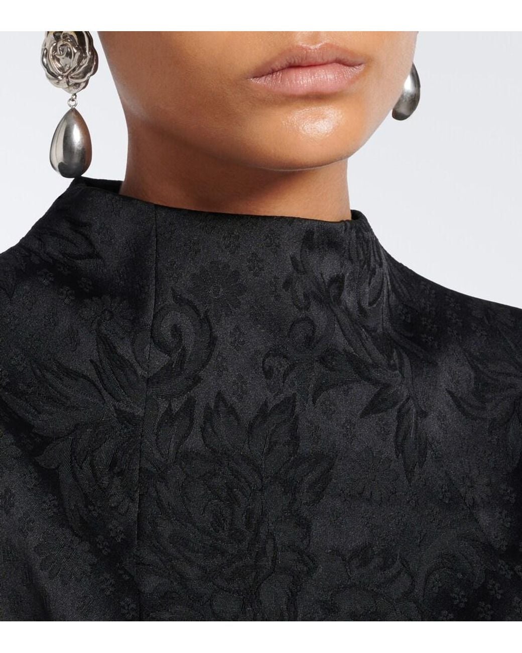 Veronica Beard Black Haworth Floral Jacquard Minidress