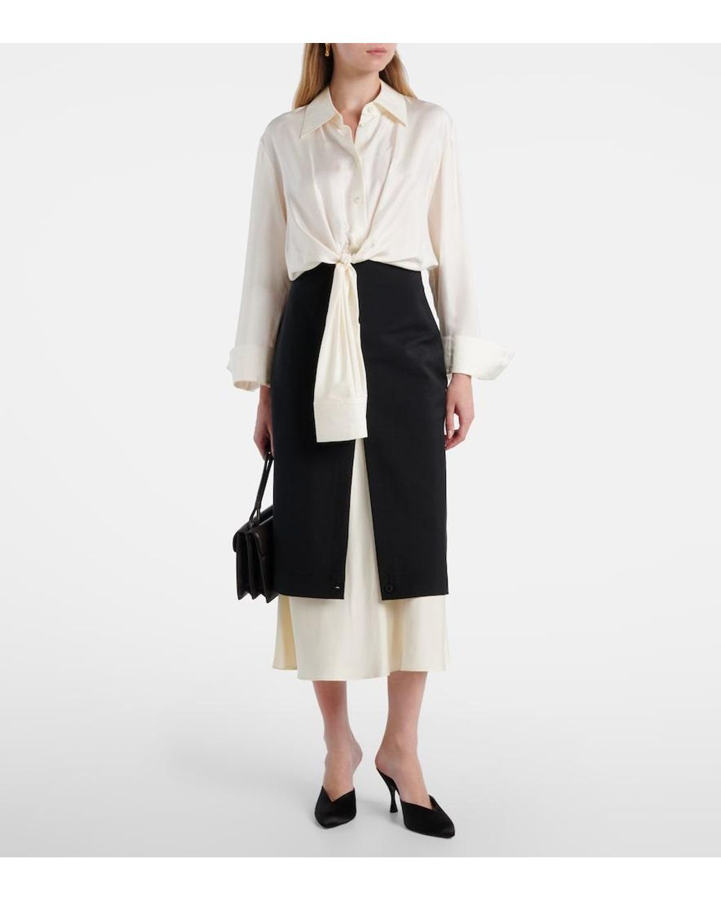 Herbert Levine Black Sitting Pretty Satin Mules