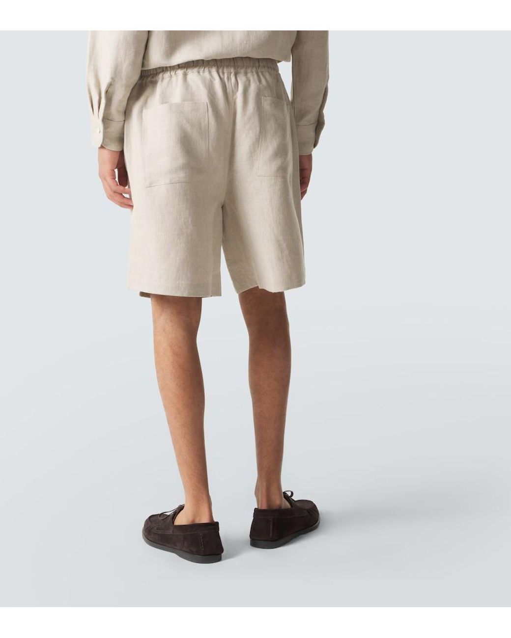 Saman Amel Natural Linen Shorts for men