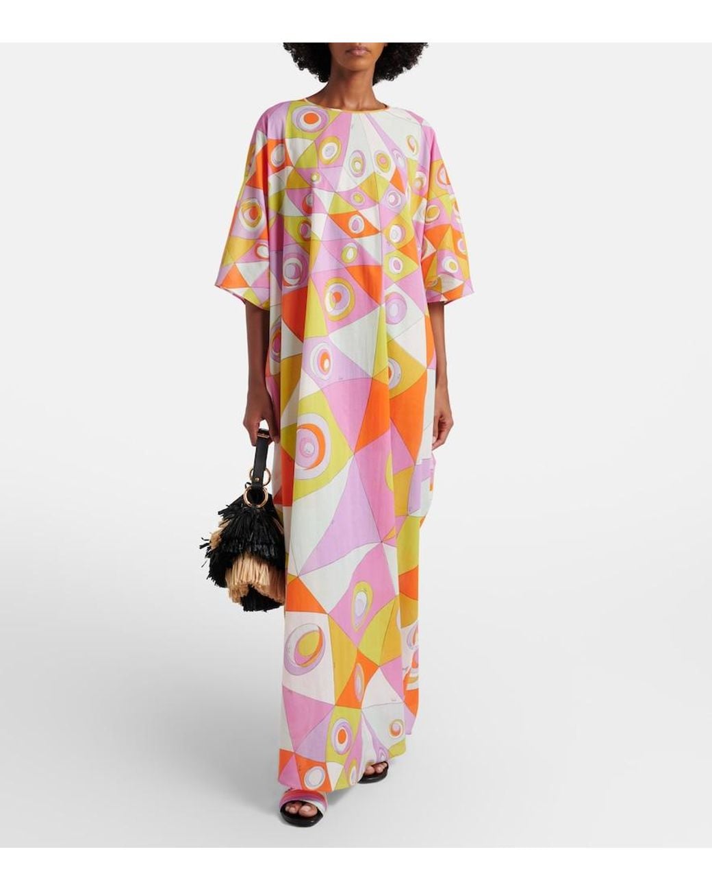 Emilio Pucci Orange Iride Cotton Kaftan