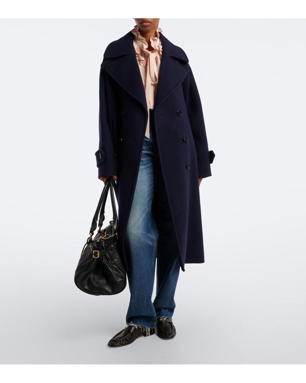 Chloé Black Letti Leather Penny Loafers