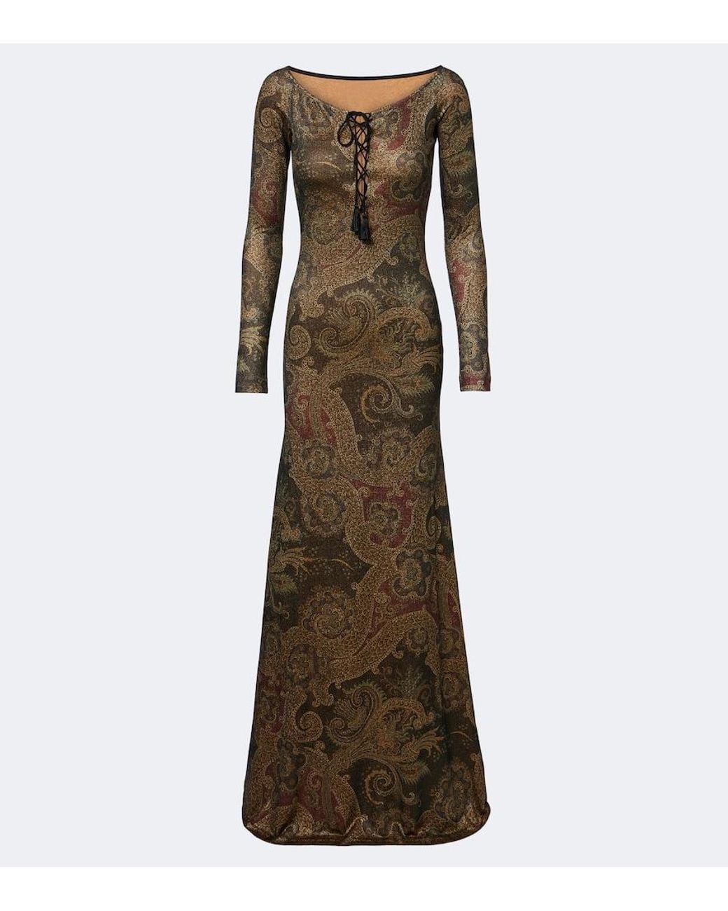 Etro Natural Paisley Jersey Gown