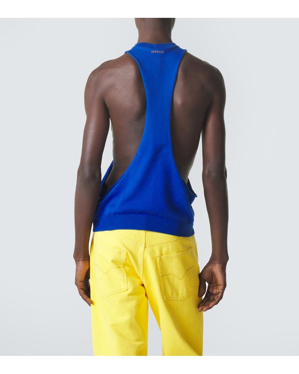 Top di Versace in Blue da Uomo