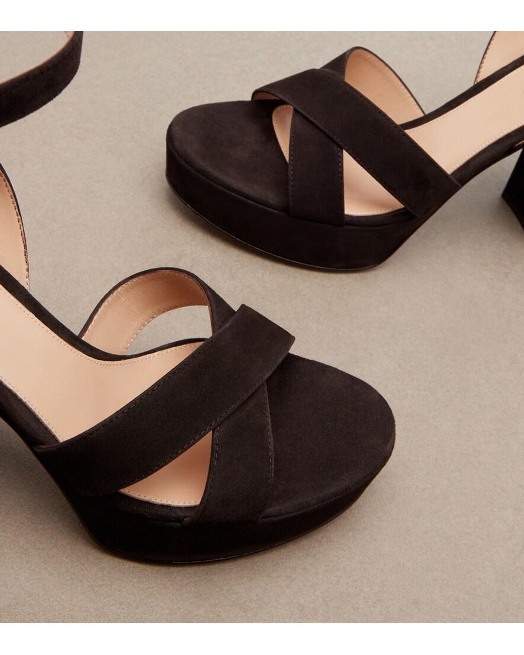 Gianvito Rossi Black Sabrina Suede Platform Sandals