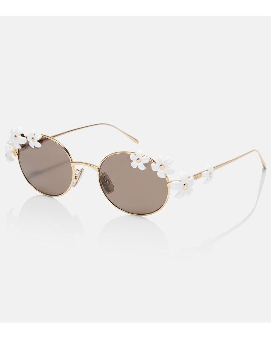Loewe Brown Paula's Ibiza Daisy Field Round Sunglasses